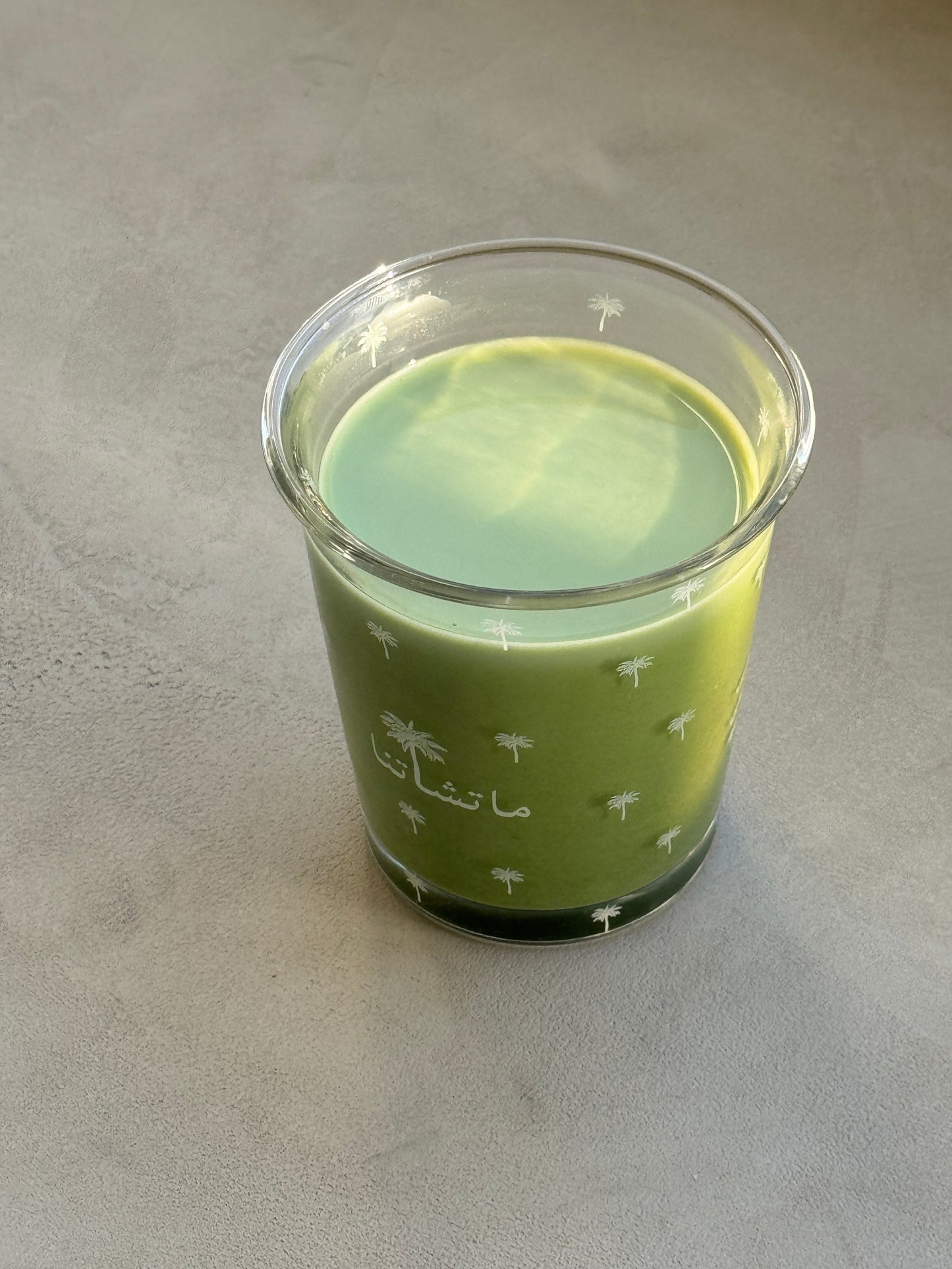 Matchatna palm tree glass cup